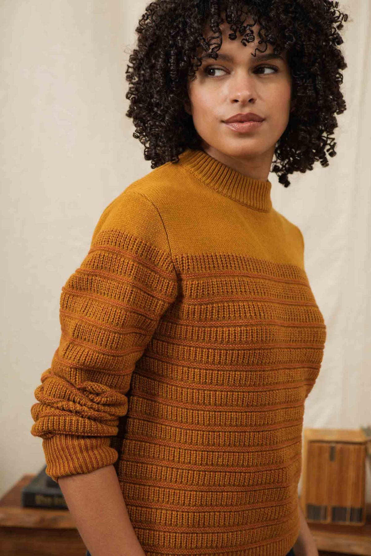 Sabine Sweater / Goldenrod Stripe