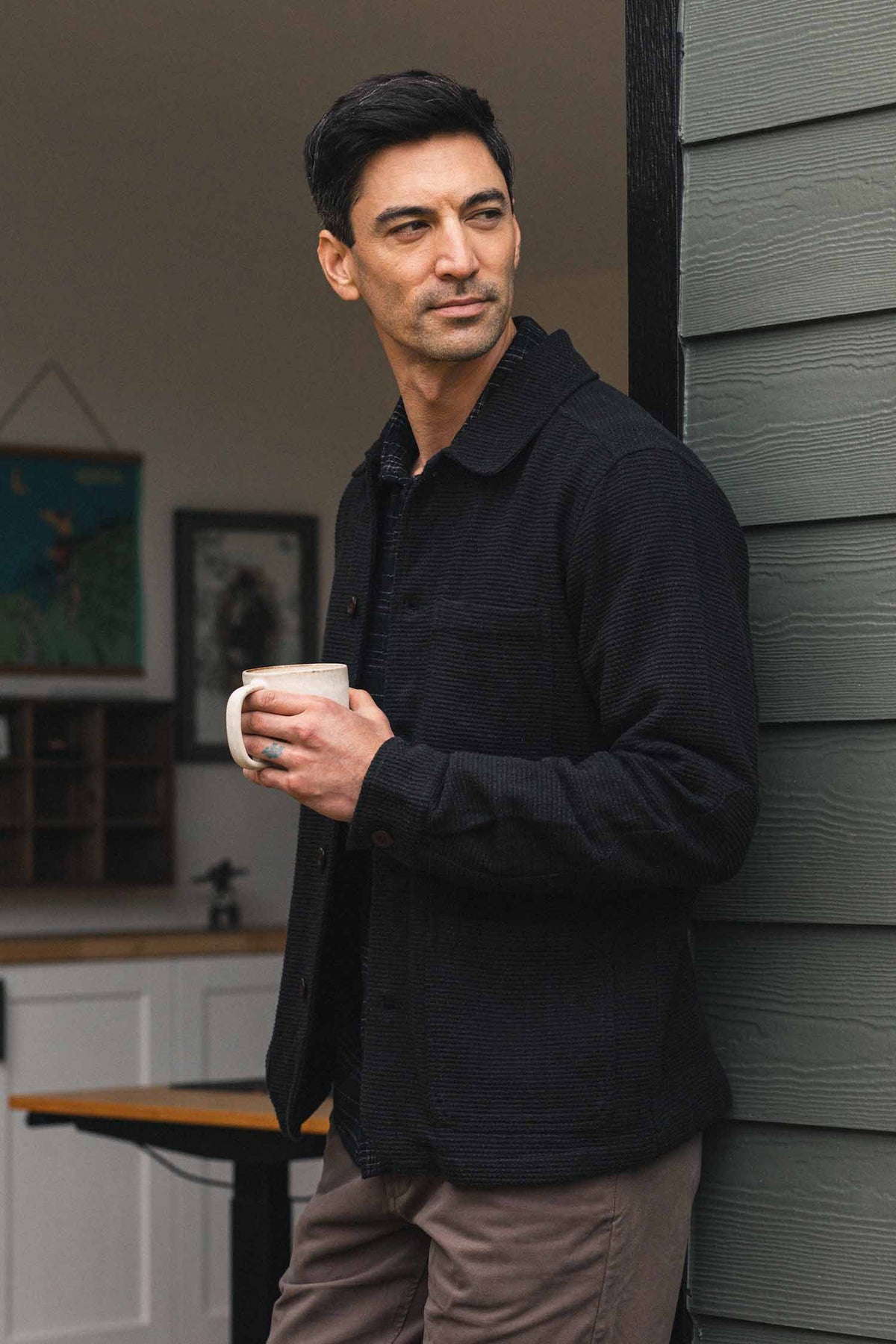 Men's Studio Chore Coat / Washed Black
