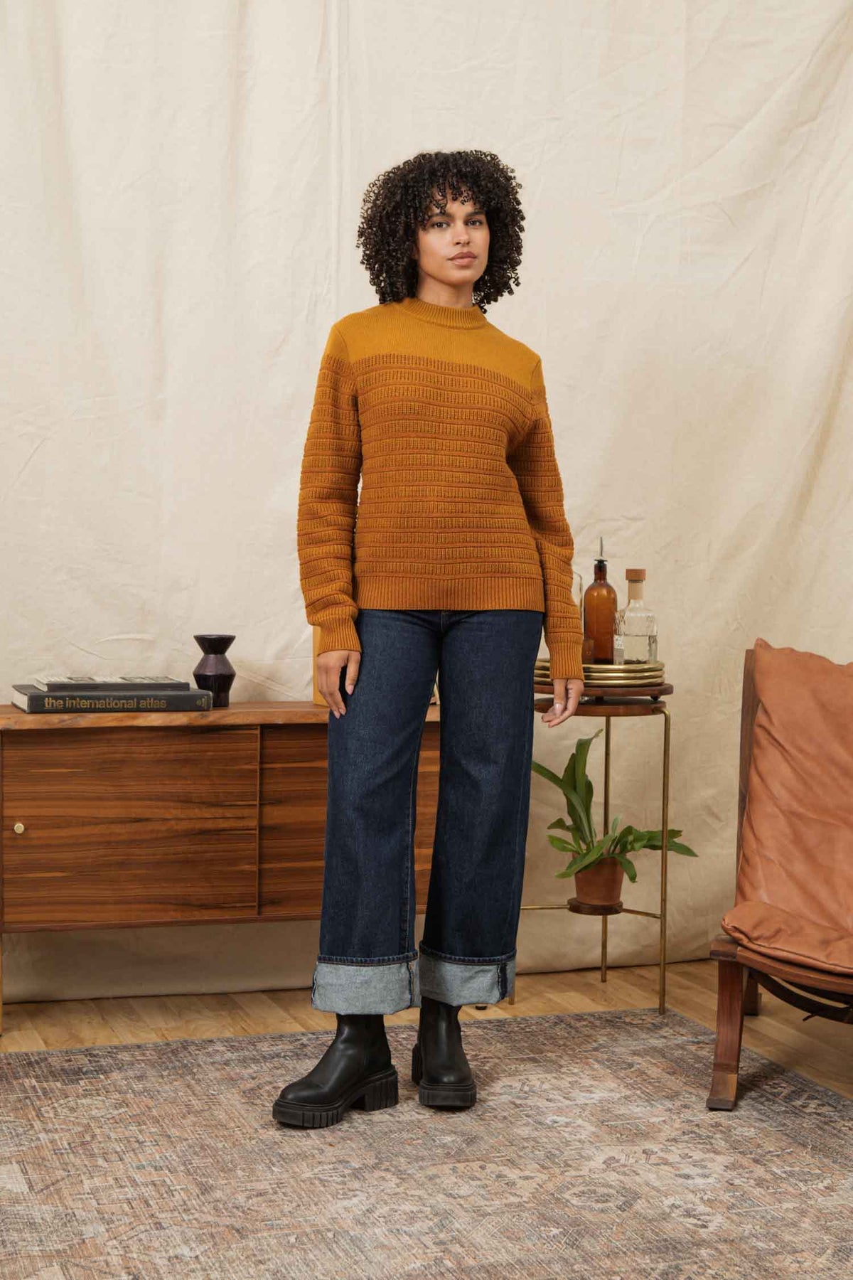 Sabine Sweater / Goldenrod Stripe