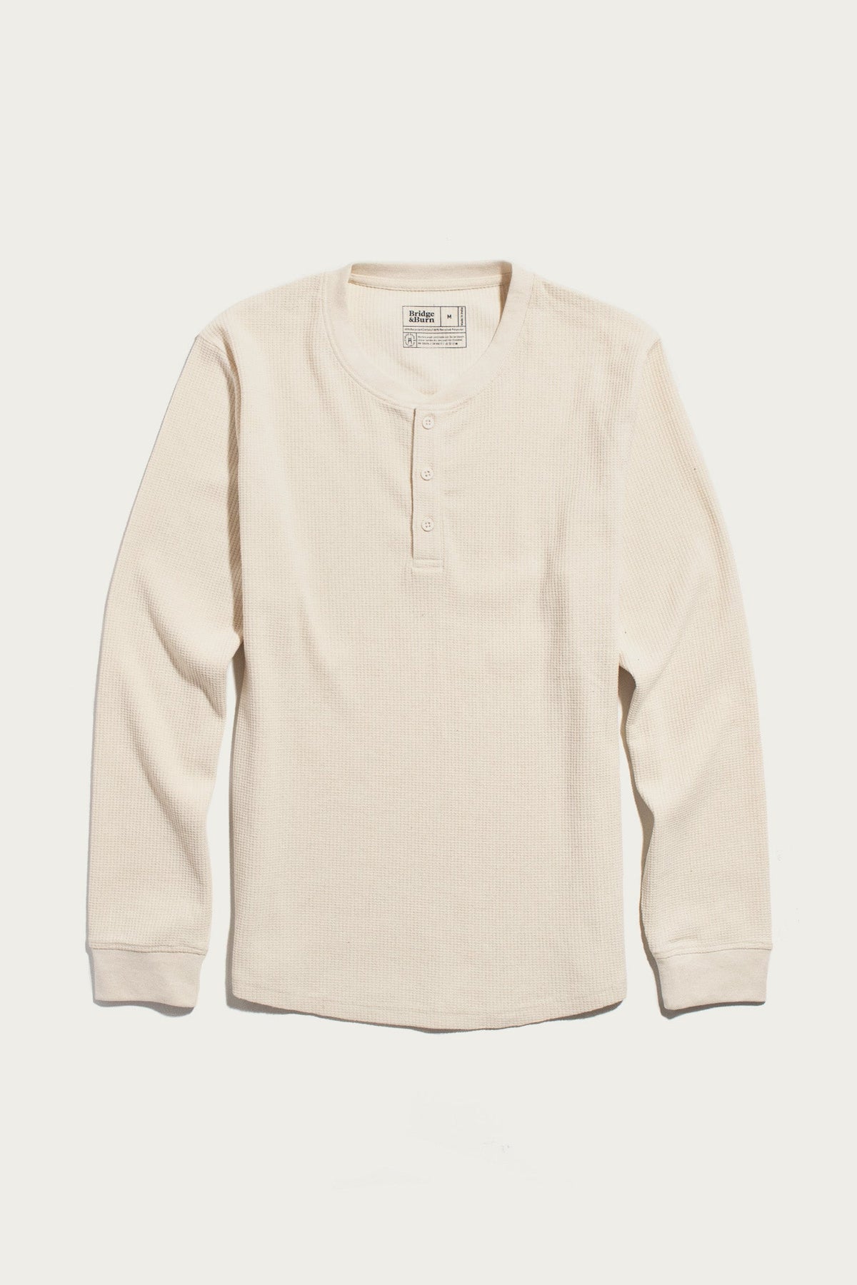 Men's Recycled Waffle Henley / Ivory