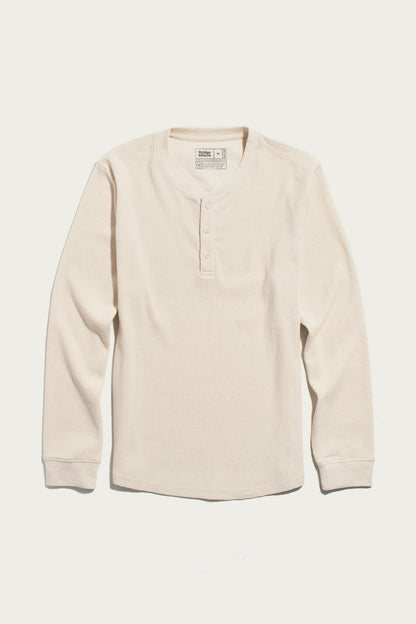 Men's Recycled Waffle Henley / Ivory
