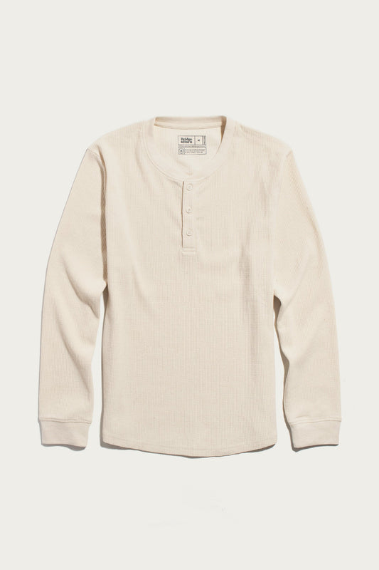 Men's Recycled Waffle Henley / Ivory