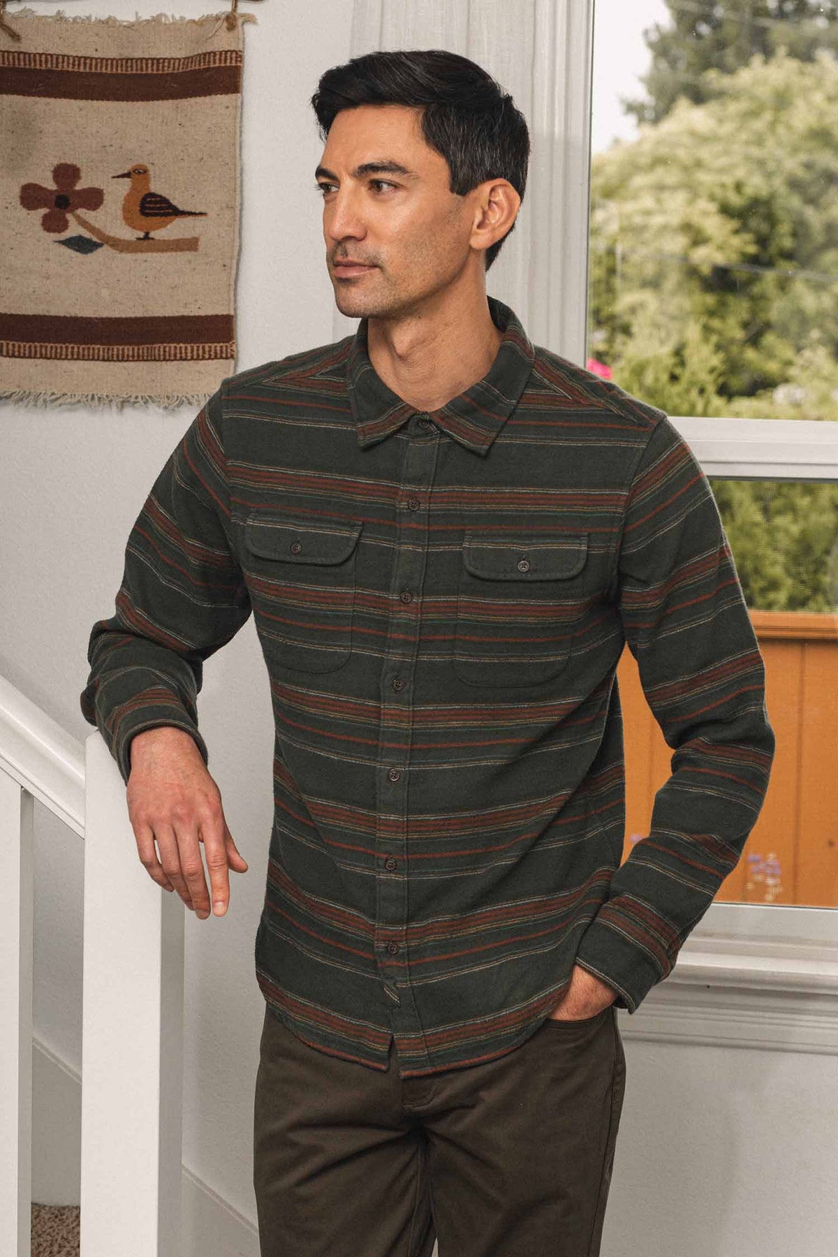 Cole Slim Shirt / Mallard Stripe