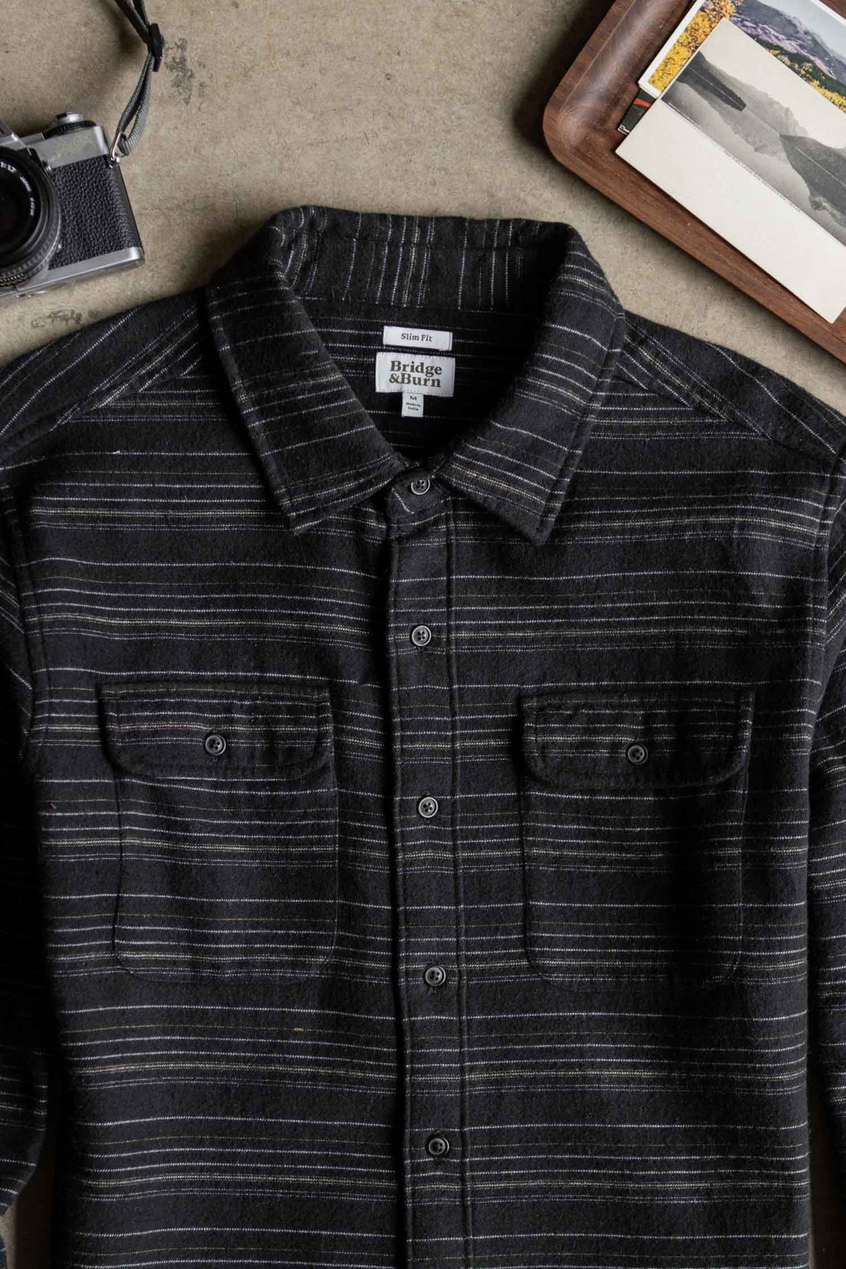 Cole Slim Shirt / Raven Stripe