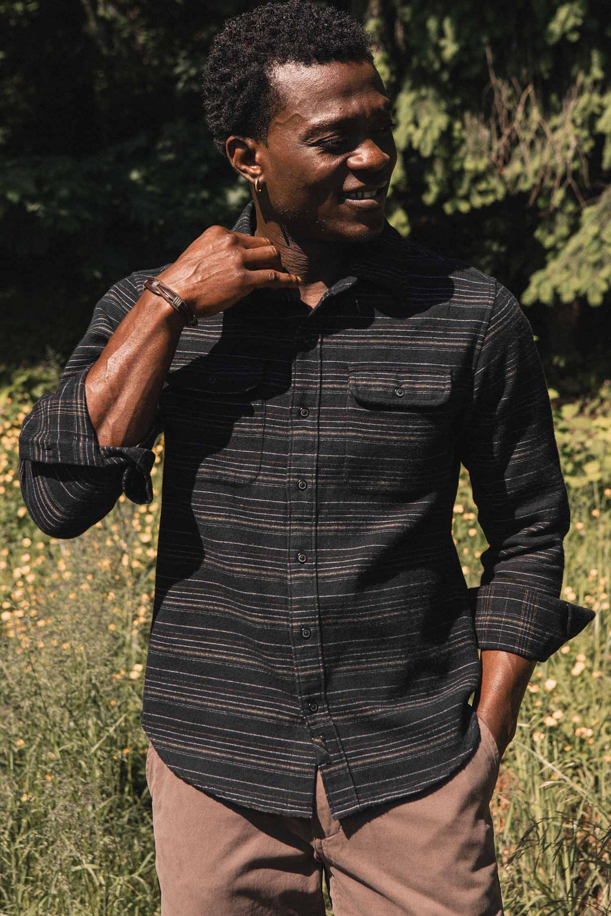 Cole Slim Shirt / Raven Stripe